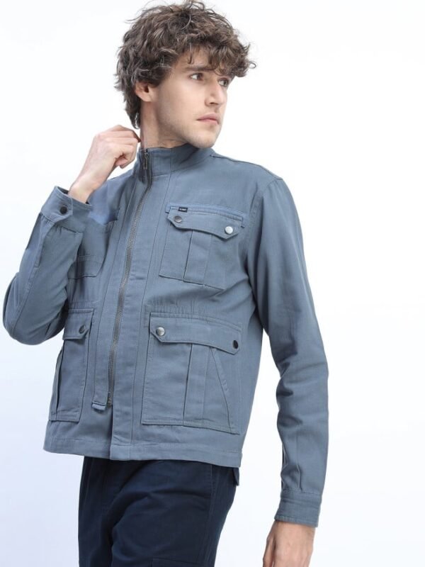 Men Blue Solid Tailored Jacket - Image 5