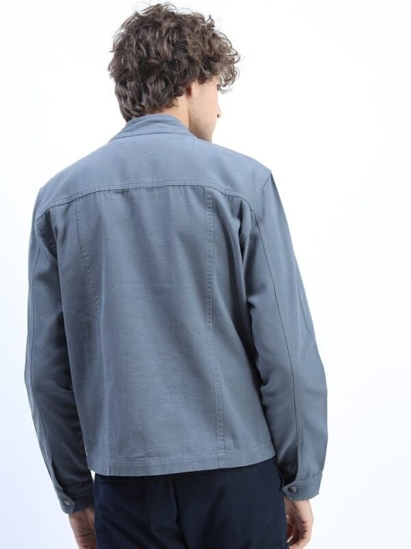 Men Blue Solid Tailored Jacket - Image 4