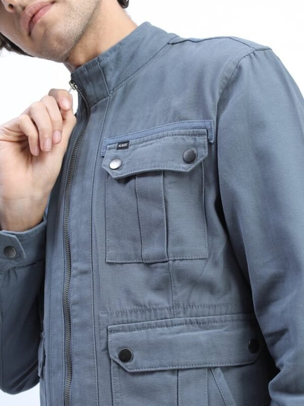 Men Blue Solid Tailored Jacket - Image 3