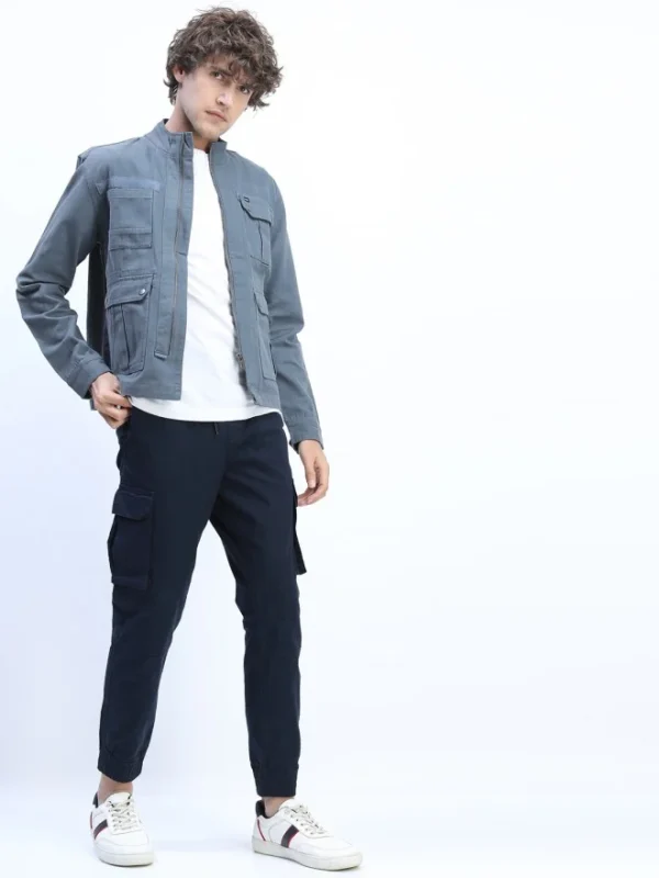 Men Blue Solid Tailored Jacket - Image 2